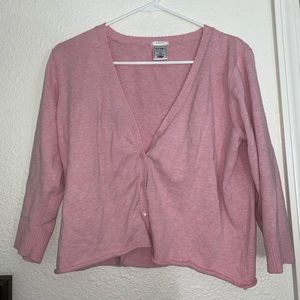 Cropped baby pink cardigan